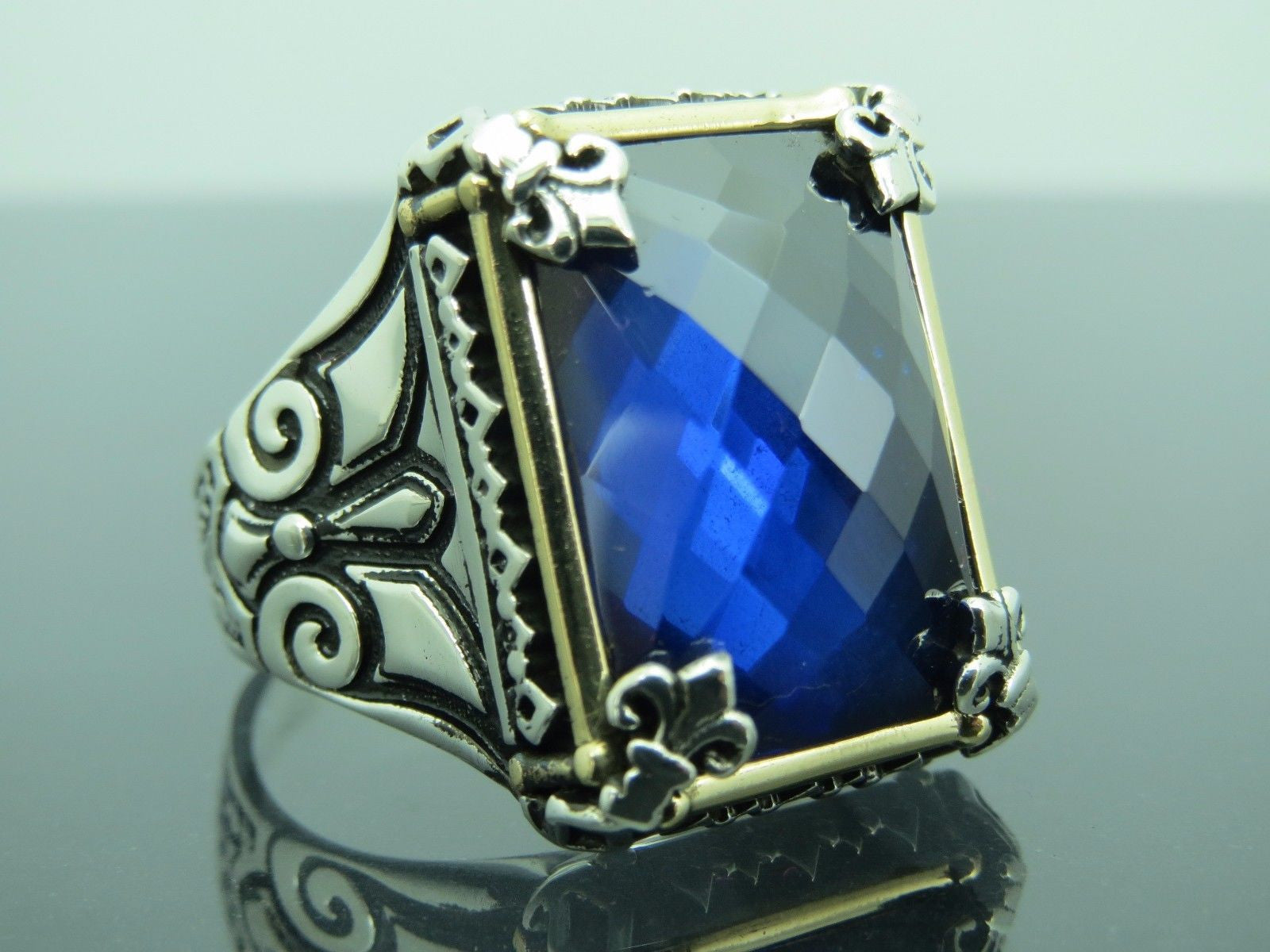 Handmade 925 Sterling Silver Men's Ring Design for Men Gift for Him, Round  Blue Tiger Eye Stone Ring, Motif Ring - Etsy Sweden